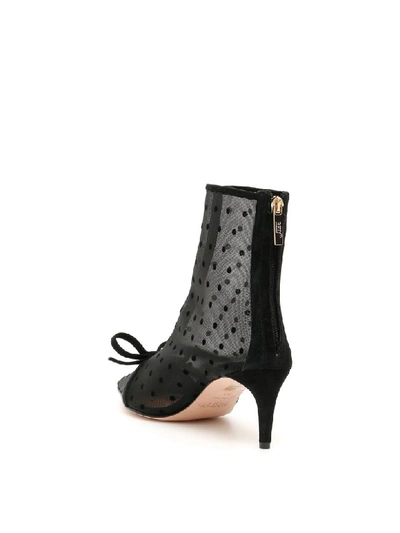 Shop Red Valentino Plumetis Booties In Nero (black)