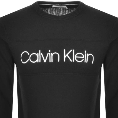 Shop Calvin Klein Logo Knit Sweatshirt Black