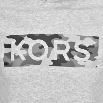 Shop Michael Kors Camouflage Logo Hoodie Grey