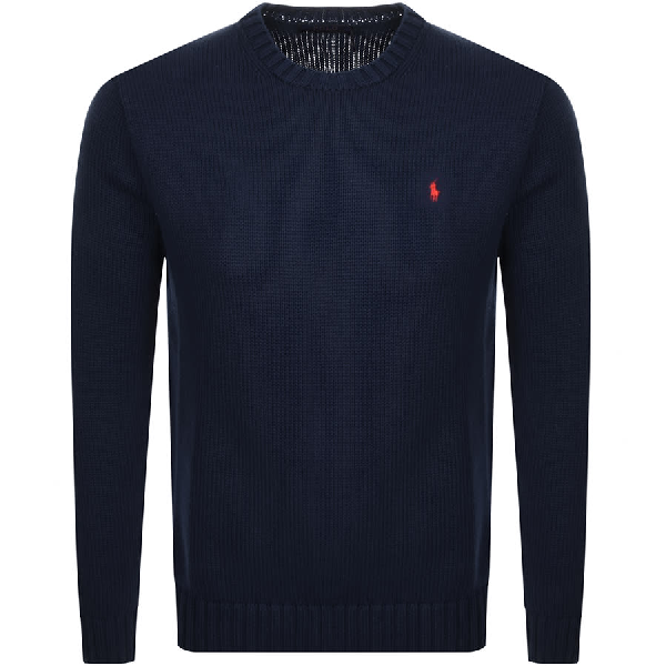 ralph lauren navy cable knit jumper