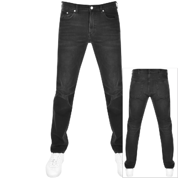 tapered fit black jeans