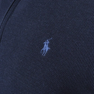 Polo Ralph Lauren Waffle-knit Cotton Half-zip Sweater In Navy | ModeSens