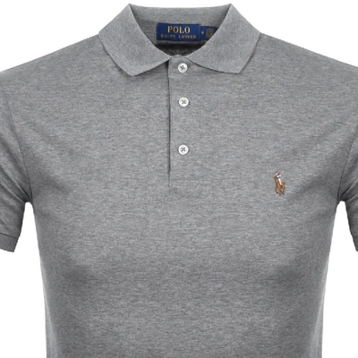 Shop Ralph Lauren Slim Fit Polo T Shirt Grey
