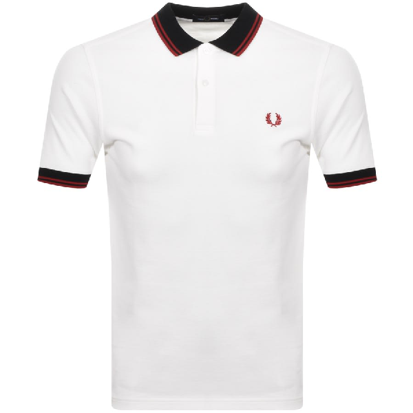 Fred Perry Contrast Twin Tipped Polo T Shirt White | ModeSens