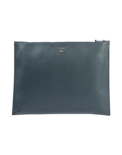 Shop Emporio Armani Handbags In Slate Blue