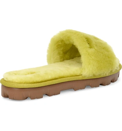 Shop Ugg Cozette Genuine Shearling Slide In Electric Lime