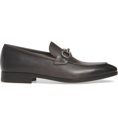 Shop Ferragamo Benford Rounded Bit Loafer In Exclusive Grey