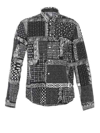 Shop Versace Bandana Print Black Shirt