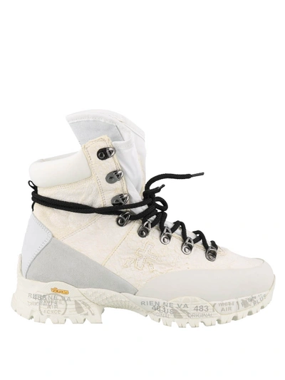 Shop Premiata Midtreck 171 Trekking Style White Ankle Boots