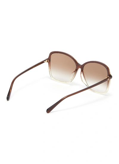 Shop Gucci Acetate Frame Gradient Square Sunglasses In Brown