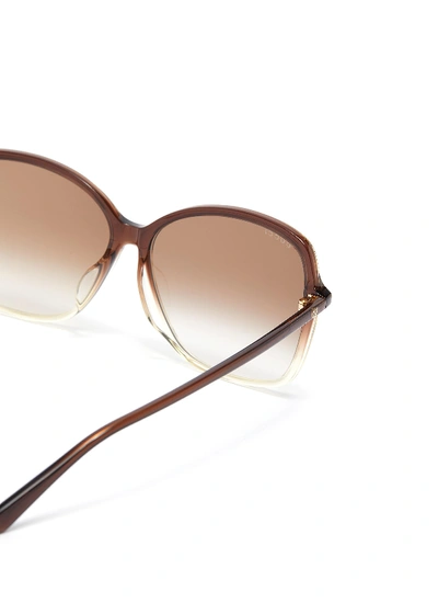 Shop Gucci Acetate Frame Gradient Square Sunglasses In Brown