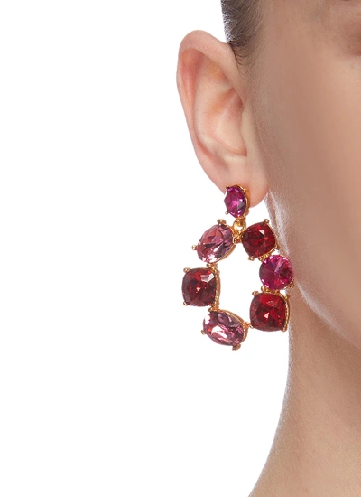 Shop Oscar De La Renta Bold Crystal Earrings In Red