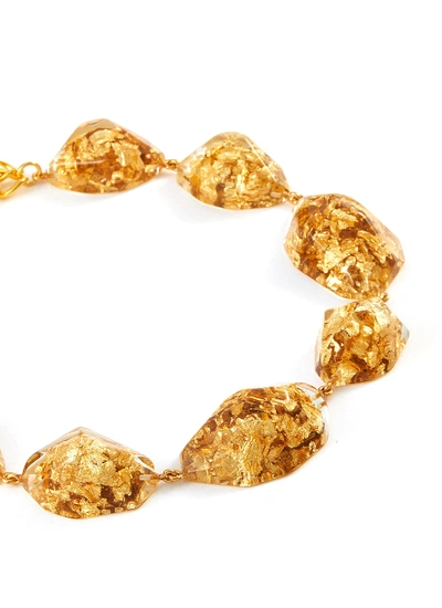 Shop Oscar De La Renta 'nugget' Flake Resin Necklace In Metallic
