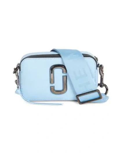 Shop Marc Jacobs Women's The Snapshot Coated Leather Camera Bag In Dreamy Blue