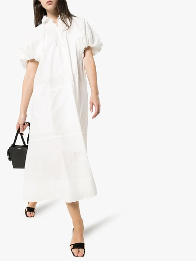 Shop 3x1 Lee Mathews Elsie Puff Sleeve Cotton Maxi Dress In White