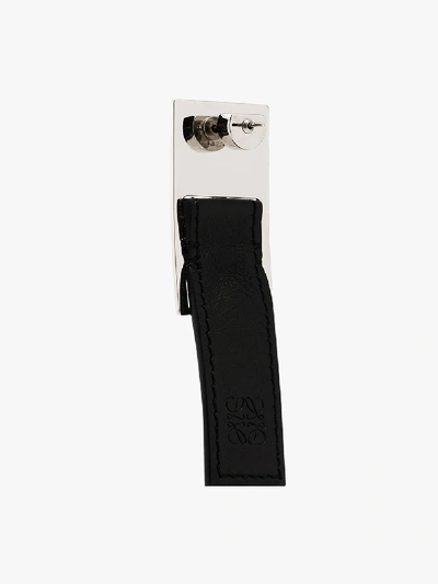 Shop Loewe Black Metal Belt Buckle Earring