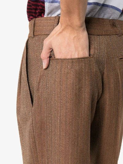 Shop Ahluwalia Glenmore Tailored Trousers In Brown