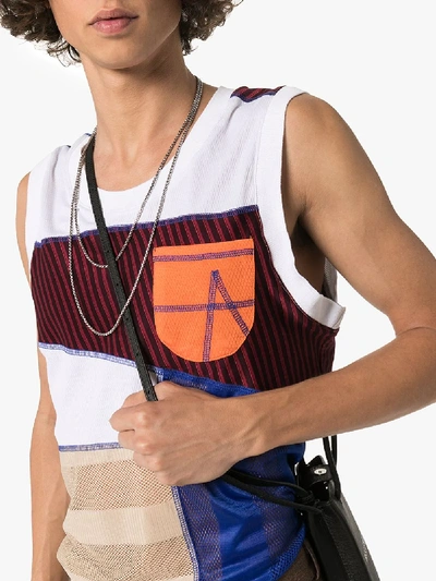 Shop Ahluwalia Mixed Print Logo Vest Top In Blue