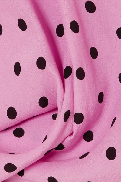 Shop Faithfull The Brand Vittoria Polka-dot Crepe Midi Dress In Pink