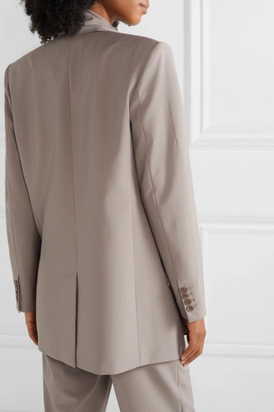 Shop Tibi Convertible Woven Blazer In Mushroom