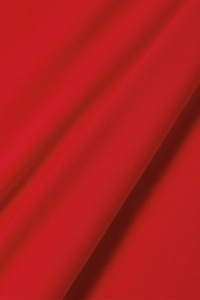 Shop Rosetta Getty Open-back Stretch-jersey Midi Dress In Red