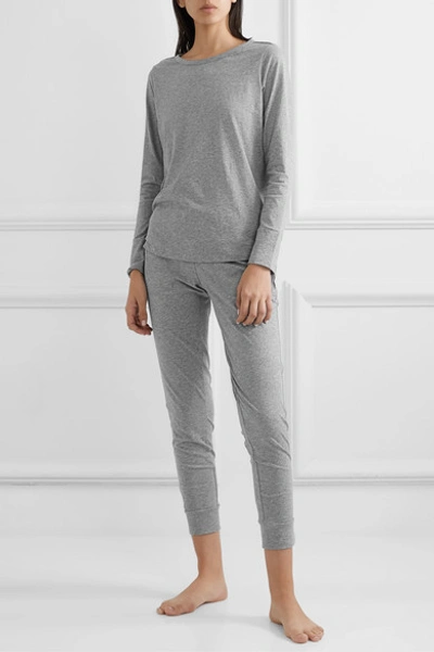 Shop Skin Organic Pima Cotton-jersey Pajama Set In Gray