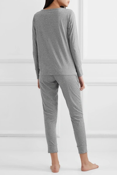 Shop Skin Organic Pima Cotton-jersey Pajama Set In Gray