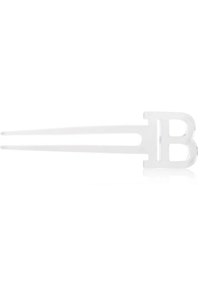 Shop Balmain Paris Hair Couture Acetate Hair Pin - Silver