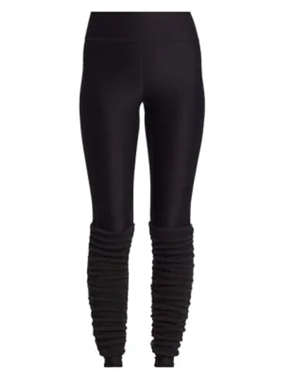 Shop Terez Fleece Leg-warmer Leggings In Black