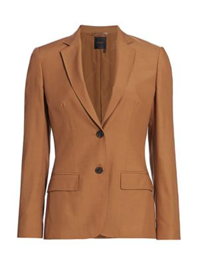 Shop Agnona Wool Single Breasted Jacket In Vicuna