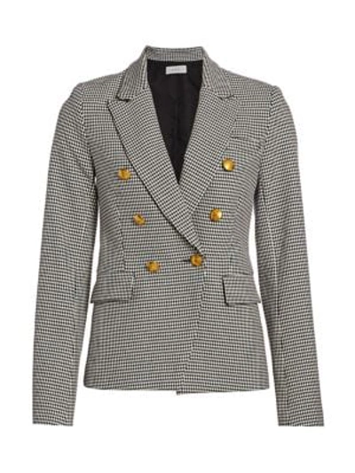 Shop A.l.c Alton Double-breasted Houndstooth Blazer In Cream Black