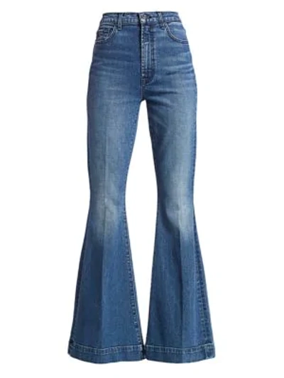 Shop 7 For All Mankind Women's Mega High-rise Super Flare Jeans In Alpine