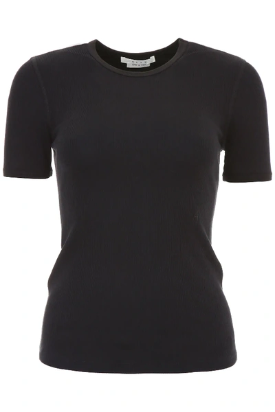 Shop Alyx Ribbed Cotton T-shirt In Black