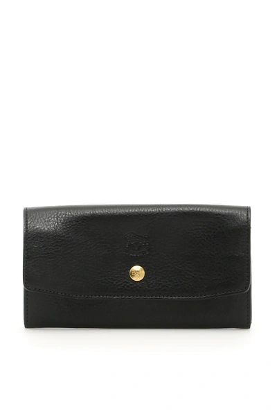 Shop Il Bisonte Smooth Leather Wallet In Black