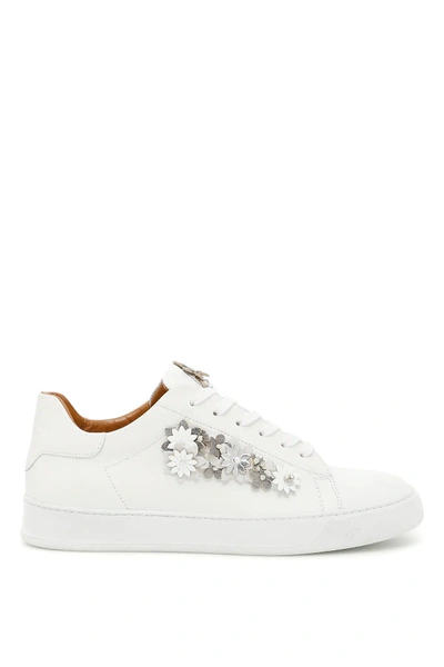 Shop Black Dioniso Flower Sneakers In White