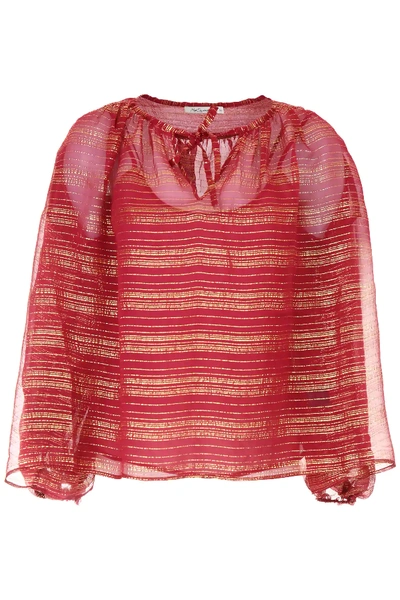 Shop Mes Demoiselles Esteban Blouse In Red,gold