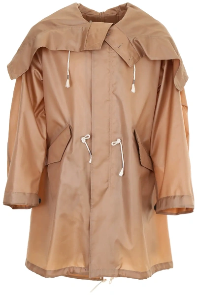 Shop Calvin Klein 205w39nyc Raincoat In Beige,brown