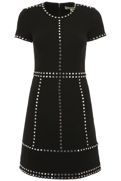 Shop Michael Michael Kors Mini Dress With Studs In Black