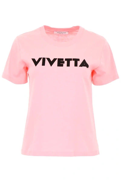 Shop Vivetta T-shirt With Logo Print In Pink