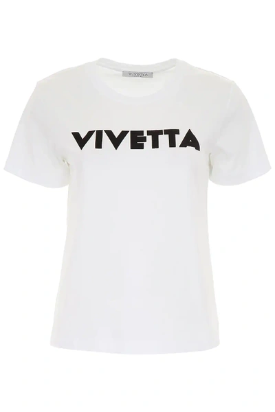 Shop Vivetta T-shirt With Logo Print In White