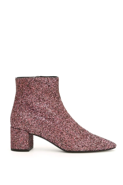 Shop Saint Laurent Loulou 50 Booties In Pink