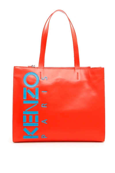 Shop Kenzo Small Shopper Bag In Red,orange,light Blue