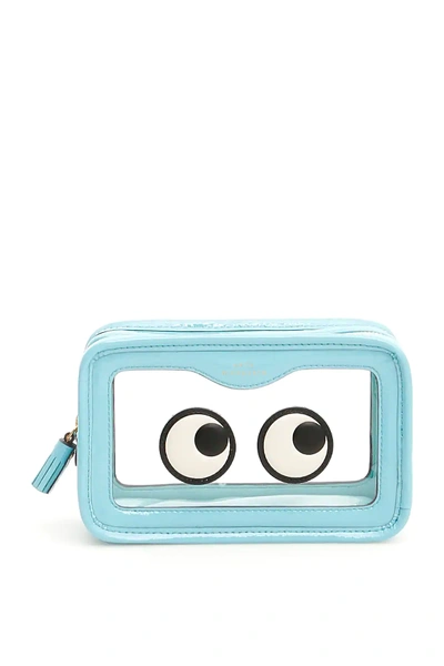 Shop Anya Hindmarch Rainy Day Eyes Make Up Pouch In Light Blue