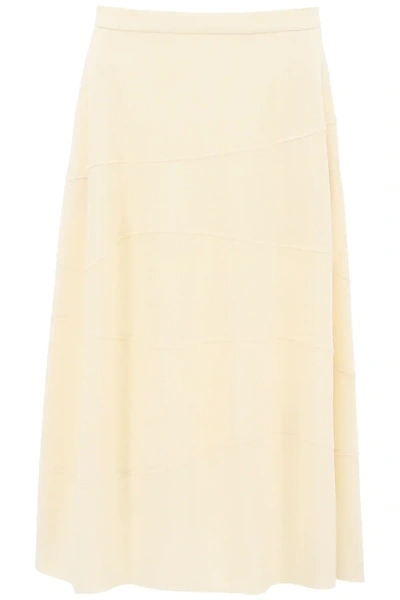 Shop Jil Sander Wool Skirt In White