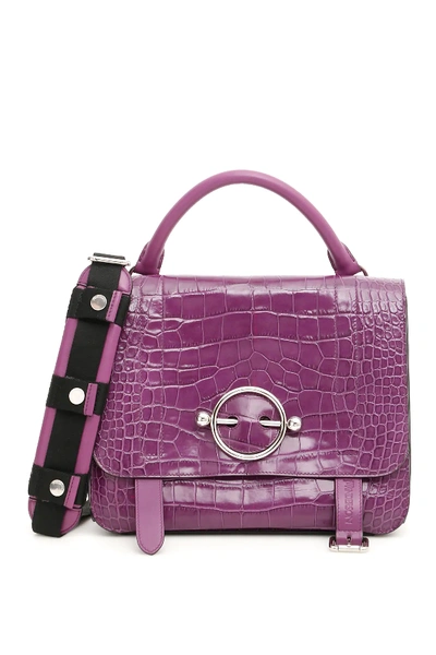 Shop Jw Anderson Large Disc Satchel In Purple,black