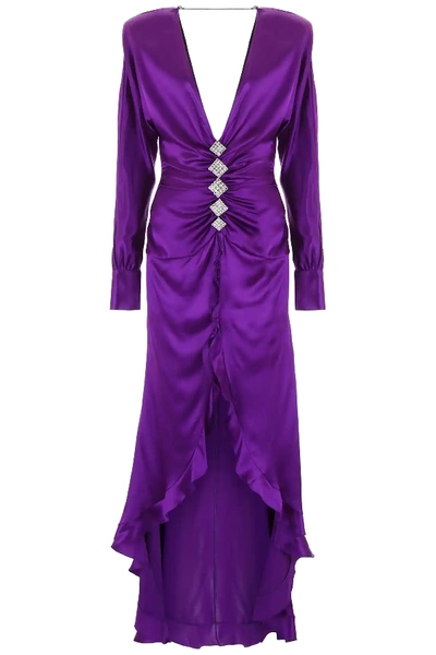 Shop Alessandra Rich Ruffled Dress In Purple