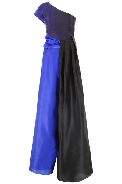 Shop Lanvin One-shoulder Dress In Blue,black