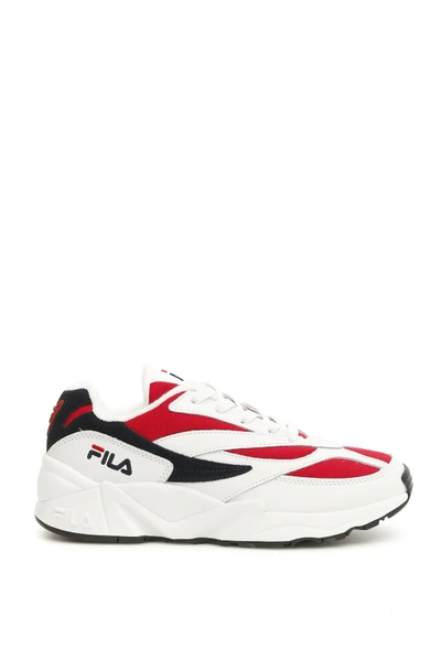 Shop Fila Low Venom Heritage Sneakers In White,black,red