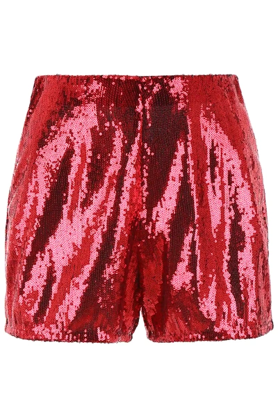Shop Philosophy Sequins Shorts In Red