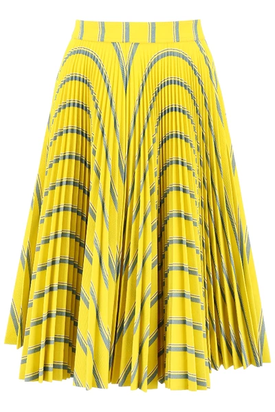 Shop Calvin Klein 205w39nyc Printed Midi Skirt In Yellow,green